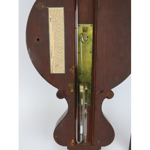 66 - A William IV wheel barometer by Cicerimantica & Torre, Edinburgh. Walnut case and silvered dial. Hei... 