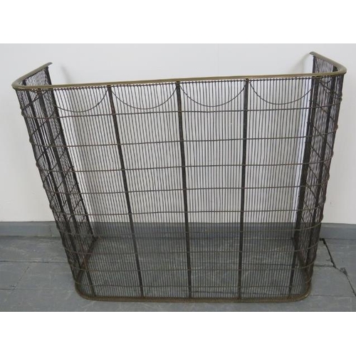 750 - A Regency wire fireguard with brass top and bottom rails. 
Condition report: No issues. 
H82cm W95cm... 