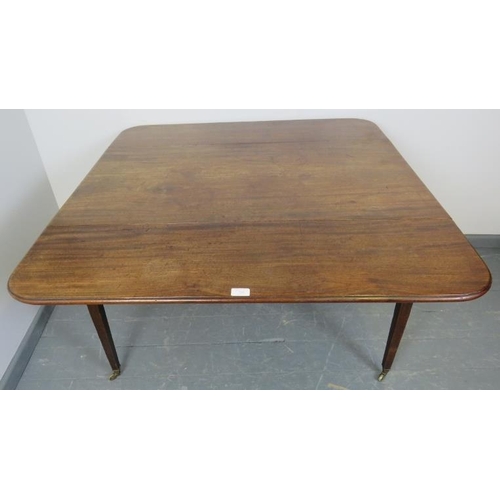 756 - A Georgian mahogany Pembroke table with single drawer to one side and dummy drawer to the other, bot... 