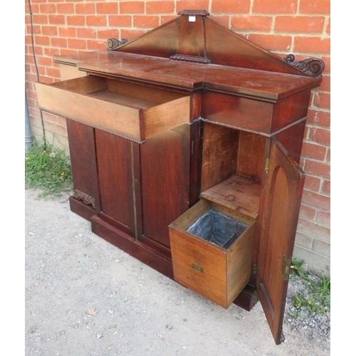 810 - A Victorian mahogany breakfront side cabinet, with gadrooned and acanthus carved gallery, housing a ... 