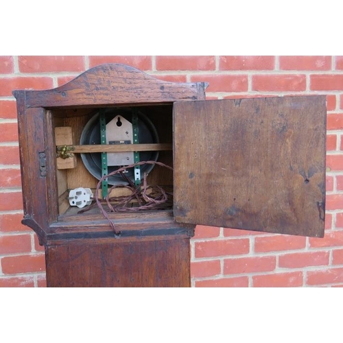 819 - A 1930s oak cased ‘grandmother’ clock with synchronous electric movement by Hamilton Sangamo, the ca... 