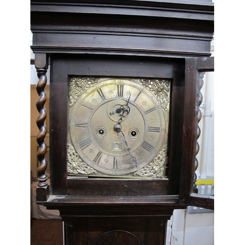 727 - An 18th century 8 day striking longcase clock by William Tipling of Leeds, the 11” signed brass dial... 