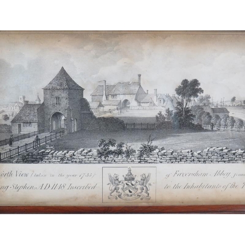 104 - A 19th century lithograph of Faversham Abbey by James. G. Shepherd 1831 after an engraving by SEN Bu... 