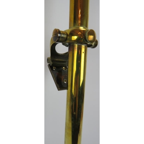 12 - A brass gimbal mounted stick barometer with silvered gauge. No maker's marks. Height 98cm.
Condition... 