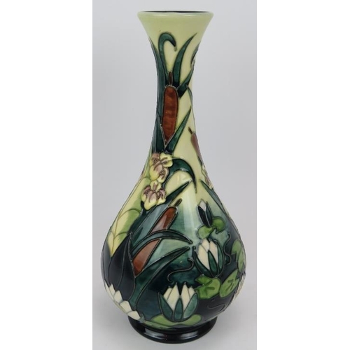 15 - A Moorcroft Pottery bottle vase, Bullrush pattern by Rachel Bishop. Fully marked to base. Height 31.... 