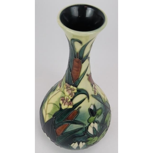 15 - A Moorcroft Pottery bottle vase, Bullrush pattern by Rachel Bishop. Fully marked to base. Height 31.... 