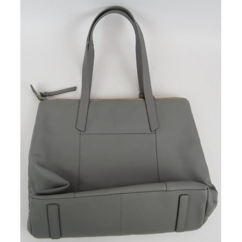 156 - A large Radley grey leather tote bag with quilted front and fully lined. Original dust bag. All hand... 