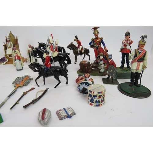 174 - A collection of mainly Britain's Die Cast model soldiers and a Blenheim Coronation set. (qty).
Condi... 