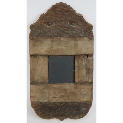 42 - A gilt wood and gesso Spanish colonial style mirror with ornate gilt frame and hand decorate border ... 