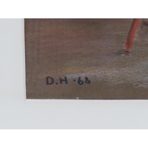 579 - D.H. (19) 68 - 'Father at Table' (1 of 5 series), pastal, initialled and dated, titled by hand verso... 