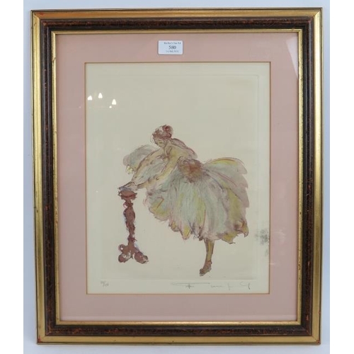 580 - 20th Century School - 'Ballerina', pencil signed limited edition colour print, number 110/150, label... 