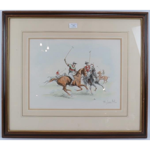 581 - Eugene Pechaubes (French, 1890-1967) - 'Polo', pencil signed lithograph, 33cm x 43cm, framed.
Condit... 