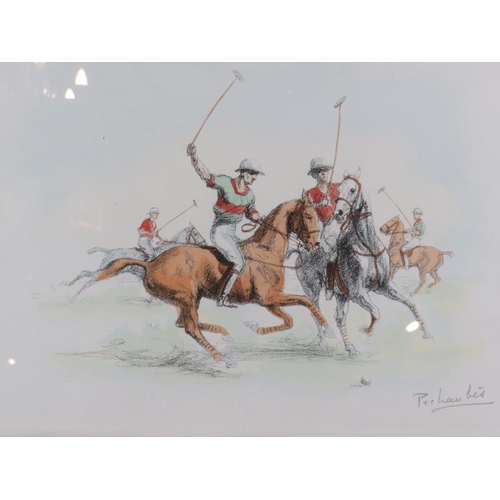 581 - Eugene Pechaubes (French, 1890-1967) - 'Polo', pencil signed lithograph, 33cm x 43cm, framed.
Condit... 