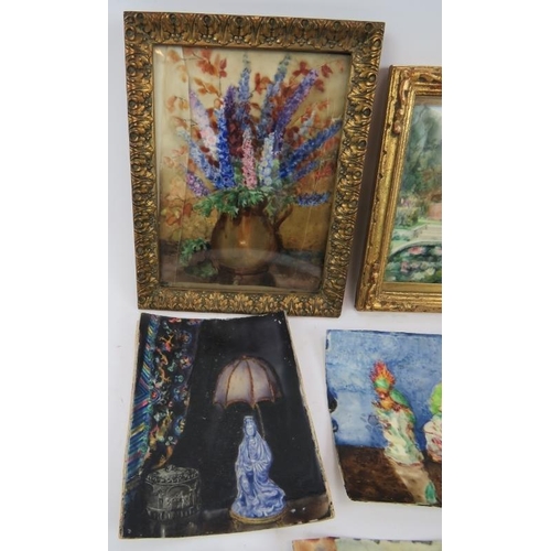 586 - Elizabeth Thorburn (Early/Mid 20th Century) - Ten miniatures, watercolours on card, depicting landsc... 