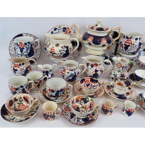 68 - A quantity of 19th Century Welsh gaudy ware, including teapot, jugs, plates, cups & saucers and mugs... 