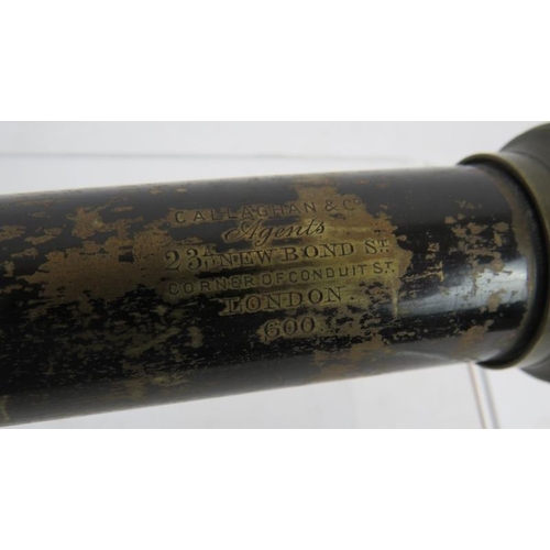 70 - A 19th Century Voigtlander & Sohne four draw brass telescope retailed by Callaghan & Co. New Bond St... 