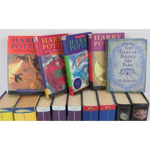 77 - Nine Harry Potter hardback first editions with dust jackets, including Order of the Phoenix, The dea... 