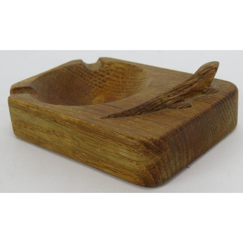 8 - A carved oak ashtray by Derek 'Lizard Man' Slater, ex carver for 'Mouse Man' Robert Thompson. 12cm x... 