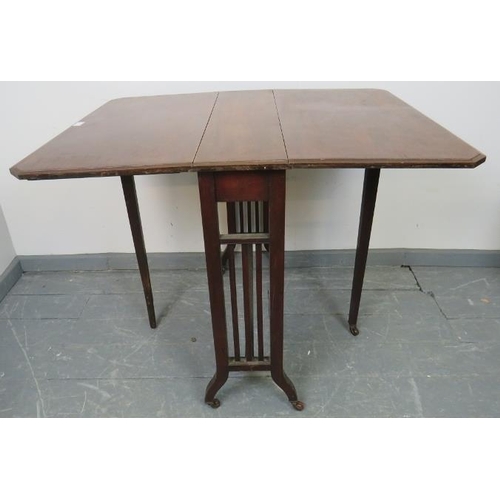 770 - An Edwardian mahogany Sutherland table, on tapering square supports with ceramic castors. 
Condition... 