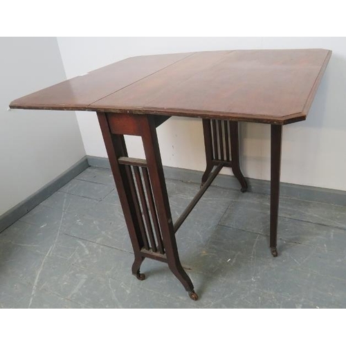 770 - An Edwardian mahogany Sutherland table, on tapering square supports with ceramic castors. 
Condition... 