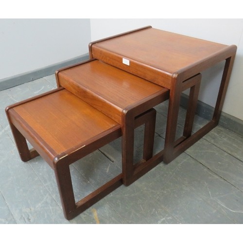 872 - A set of three mid-century teak square nesting tables.
Condition report: Minor marks consistent with... 