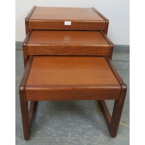 872 - A set of three mid-century teak square nesting tables.
Condition report: Minor marks consistent with... 