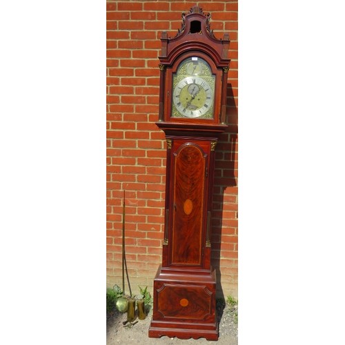 718 - A fine 18th century flame mahogany eight day striking longcase clock by James Scholefield of London,... 