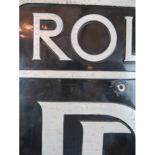 27 - A Rolls Royce Industrial and Marine Division metal and enamelled sign, removed from a London based R... 