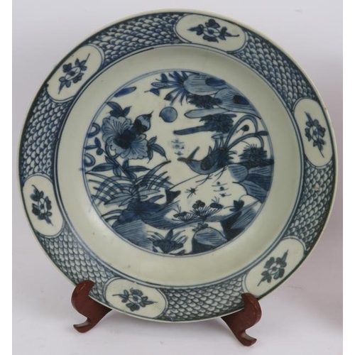 108 - A pair of antique Chinese porcelain blue and white dishes, 29.5cm diameter. (2).
Condition report: B... 