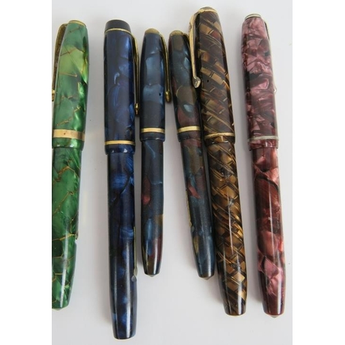 113 - Seven vintage Conway Stewart fountain pens including two 