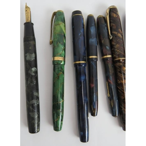 113 - Seven vintage Conway Stewart fountain pens including two 