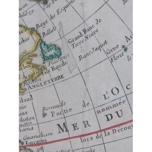 15 - A 1755 Phillipe Bauche/Guillaume De'Lisle Mappemonde a L'Usage du Roy world map. Hand tinted engravi... 