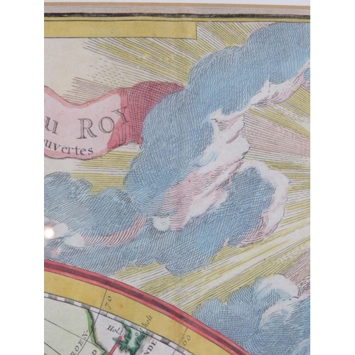 15 - A 1755 Phillipe Bauche/Guillaume De'Lisle Mappemonde a L'Usage du Roy world map. Hand tinted engravi... 