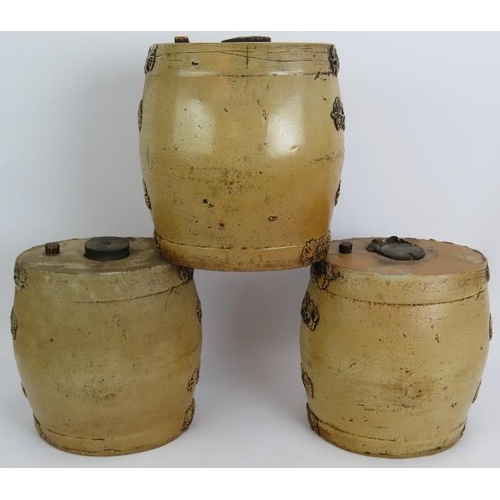 162 - Three 19th century stoneware spirit barrels for gin, rum and whisky. Each stamped R.B. Williams Terr... 