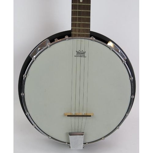 171 - A contemporary Collins 5 string blue grass banjo with Remo weatherking head. No case. Overall height... 