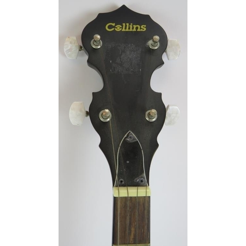 171 - A contemporary Collins 5 string blue grass banjo with Remo weatherking head. No case. Overall height... 