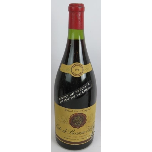 205 - A magnum of Cote De Beaune Villages, Velard 1961 (150cl), a bottle of Chateau Pineraie Cahors 2010, ... 