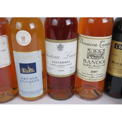 206 - Ten bottles of French dessert wine including Sauternes, Bandol, Muscat De Rivesaltes, Bordeaux, Monb... 