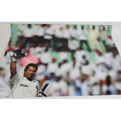 227 - Seven Opus sepia promotional poster photographs of Sachin Tendulka (unsigned) each 90cm x 58cm plus ... 