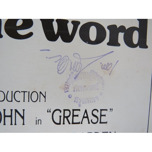 236 - An original 1978 Grease film US insert poster with receipt for £150. 36cm x 92cm.
Condition report: ... 