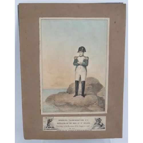 238 - Spooner's transformations No 8 lithograph titled Napoleon on The Rock of St Helena. Double sided lit... 