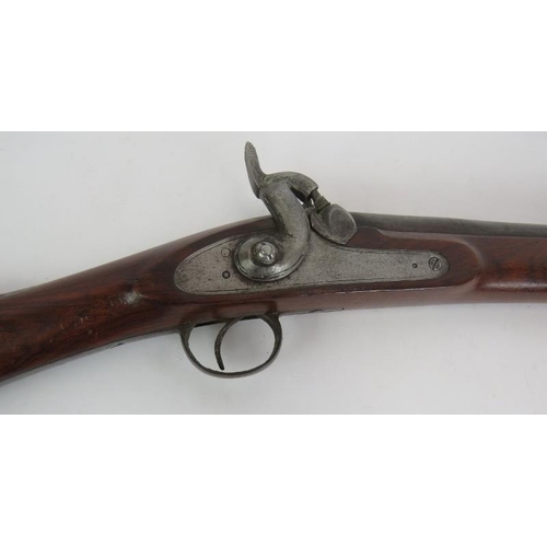 27 - A late 19th century 'Whitworth' style percussion rifle, Serial No 9011 with chased Indian markings t... 