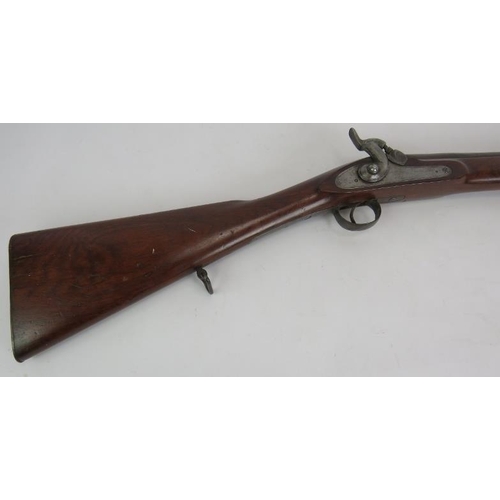 27 - A late 19th century 'Whitworth' style percussion rifle, Serial No 9011 with chased Indian markings t... 