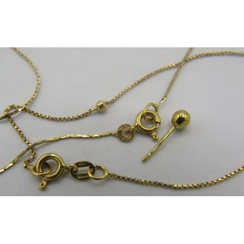 451 - A fine 18ct yellow gold ball necklace having 11 moveable balls matching 18ct gold ball stud earrings... 