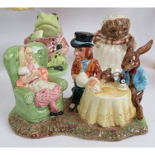 49 - A collection of Beswick pottery limited edition Beatrix Potter figures plus a Mad Hatter's tea party... 