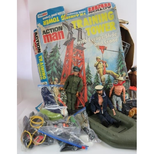 50 - A large quantity of vintage Palitoy Action Man figures, accessories and vehicles including five figu... 