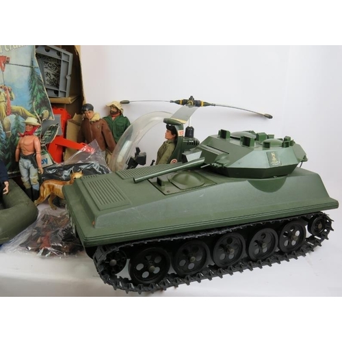 50 - A large quantity of vintage Palitoy Action Man figures, accessories and vehicles including five figu... 