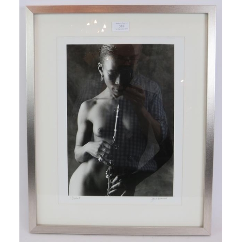 518 - Derek Seaward (Contemporary) - 'Clarinet', hand-signed silver Gelatin Photograph, 35cm x 25cm, frame... 