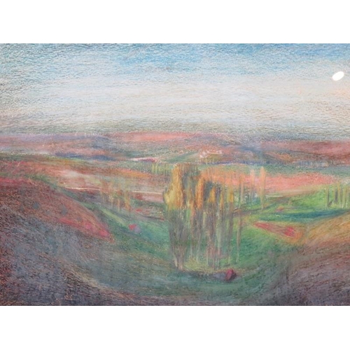 521 - Attributed to Amedee Ozenfant (French, 1886-1966) - 'Bright panoramic landscape', wax crayon, labels... 