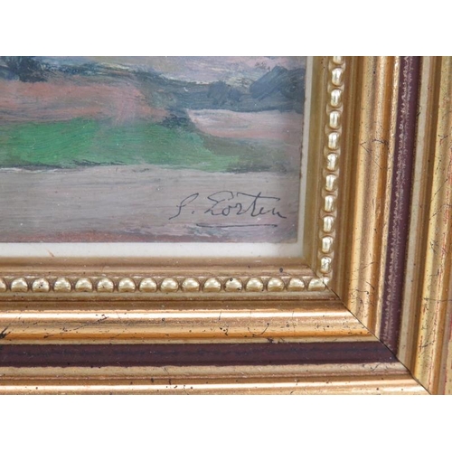 525 - French School (20th century) - 'Rural landscape', oil, indistinctly signed, 17cm x 22cm, framed.
Con... 